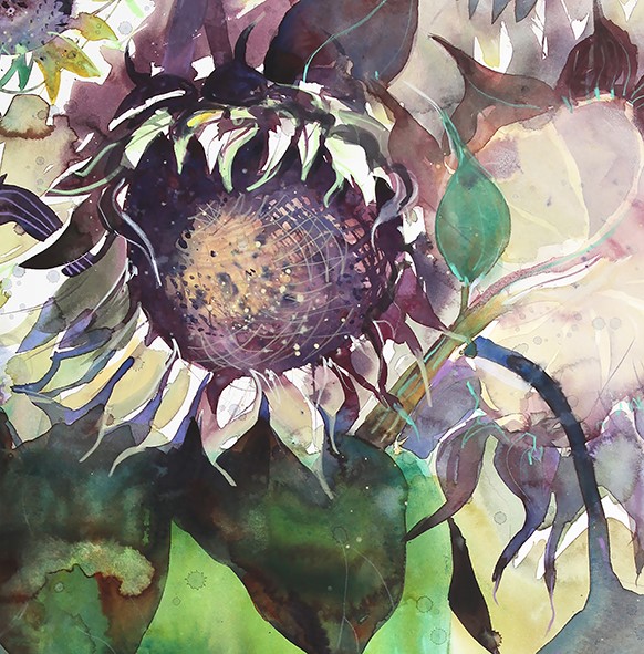 Aquarell: Herbstliche Sonnenblumen kreativ interpretieren