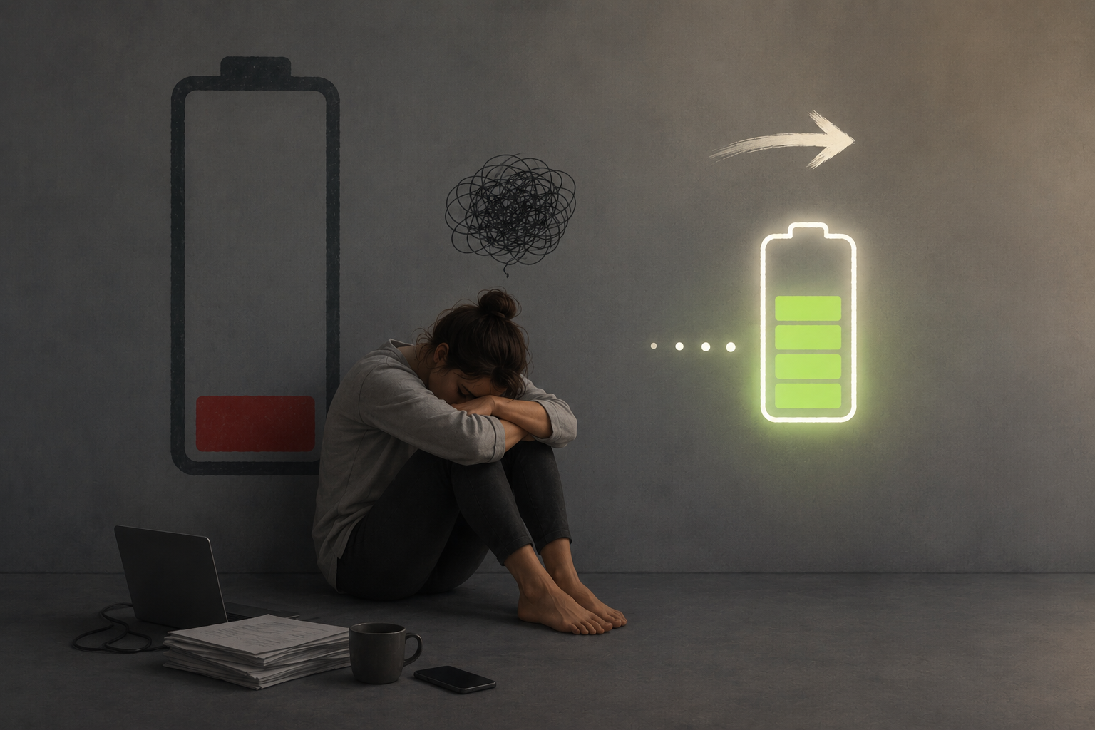 Wenn der Akku leer ist - Wege zurück zu Energie, Balance und Lebensfreude